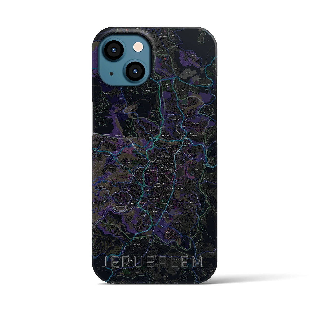 【エルサレム（イスラエル）】地図柄iPhoneケース（バックカバータイプ）