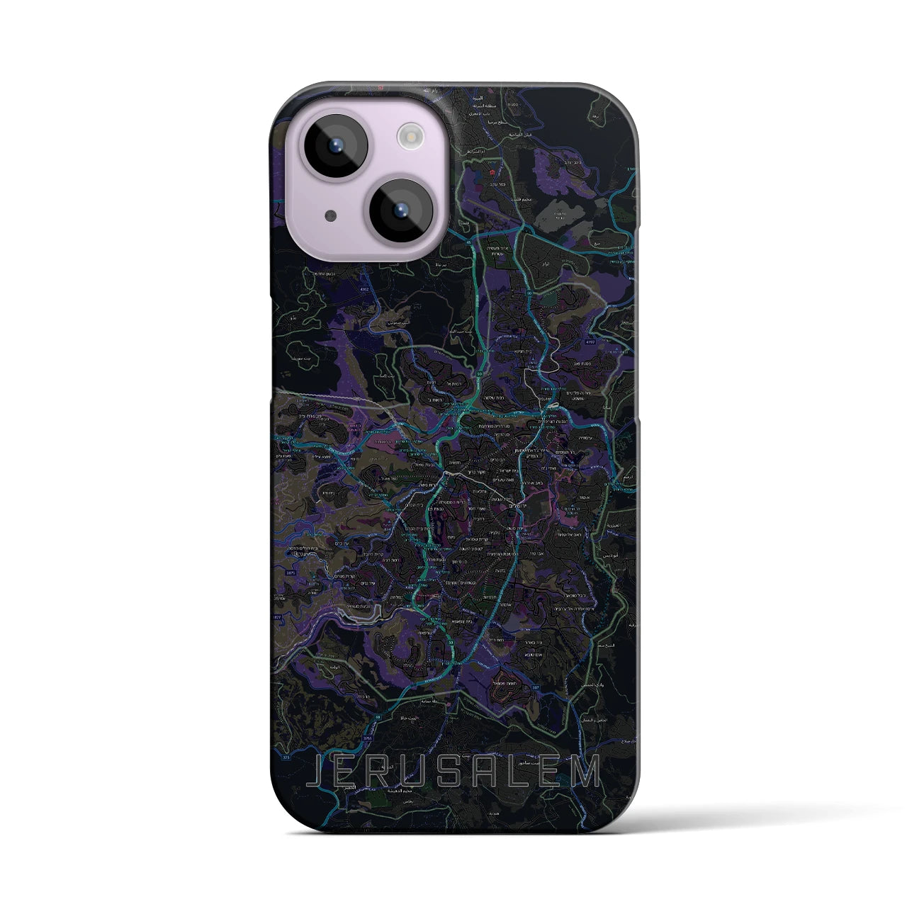 【エルサレム（イスラエル）】地図柄iPhoneケース（バックカバータイプ）