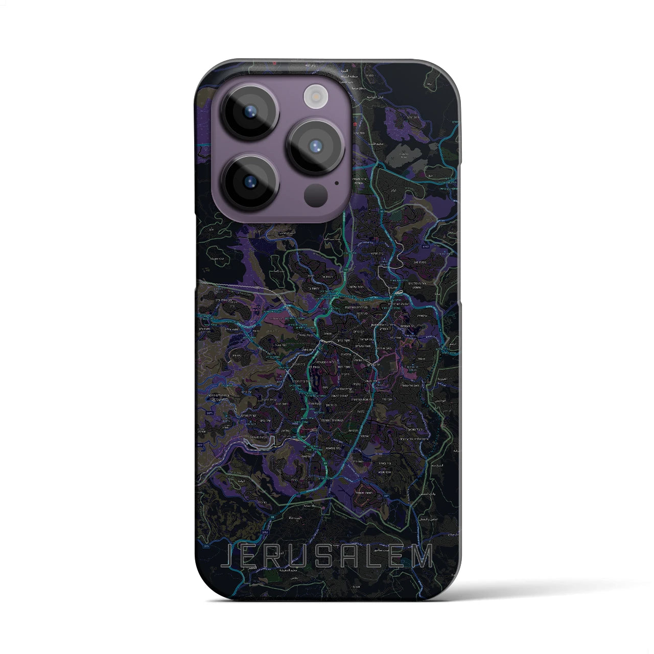 【エルサレム（イスラエル）】地図柄iPhoneケース（バックカバータイプ）