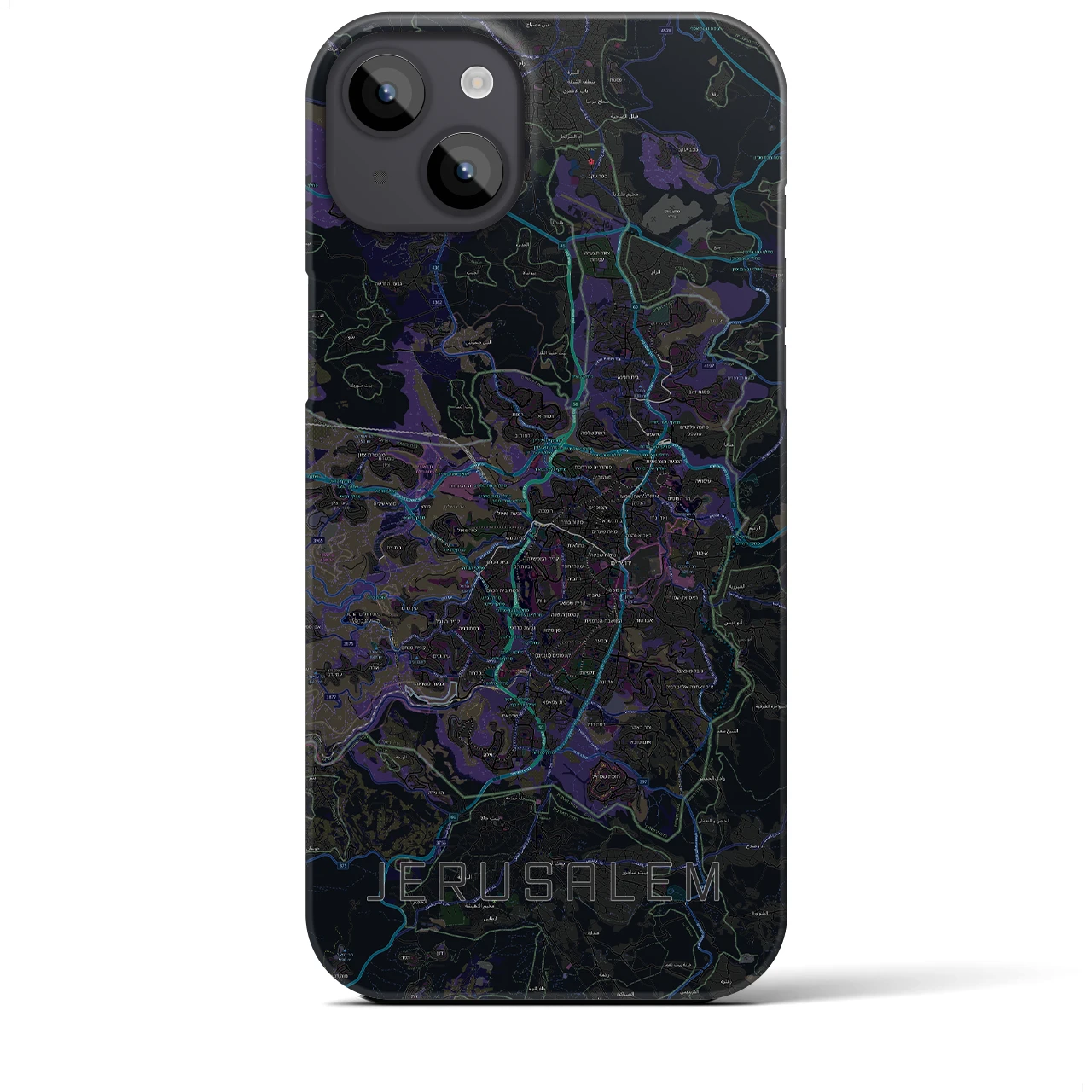 【エルサレム（イスラエル）】地図柄iPhoneケース（バックカバータイプ）