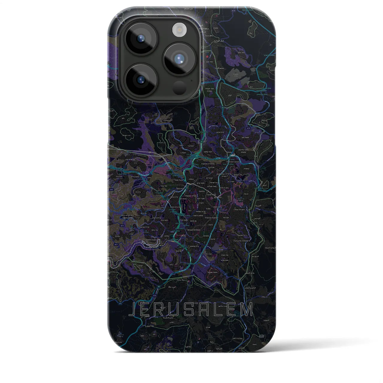 【エルサレム（イスラエル）】地図柄iPhoneケース（バックカバータイプ）