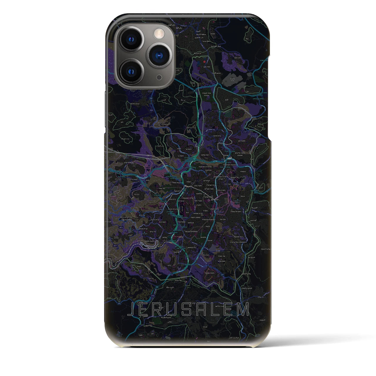 【エルサレム（イスラエル）】地図柄iPhoneケース（バックカバータイプ）