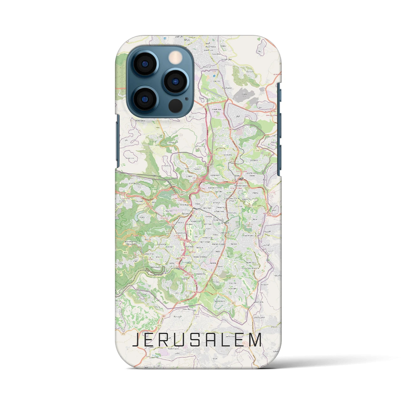 【エルサレム（イスラエル）】地図柄iPhoneケース（バックカバータイプ）