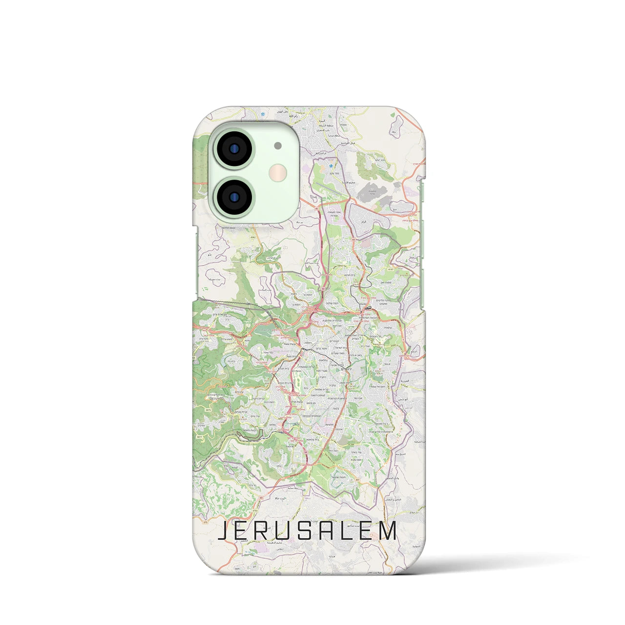 【エルサレム（イスラエル）】地図柄iPhoneケース（バックカバータイプ）