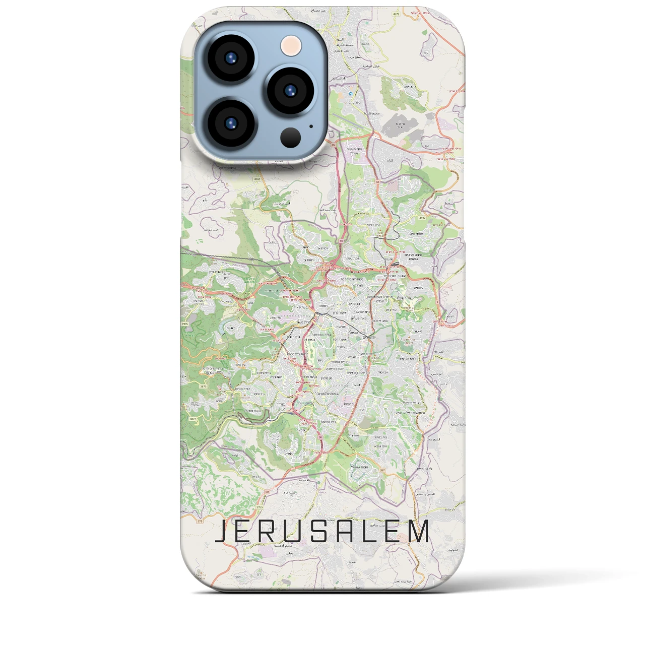 【エルサレム（イスラエル）】地図柄iPhoneケース（バックカバータイプ）