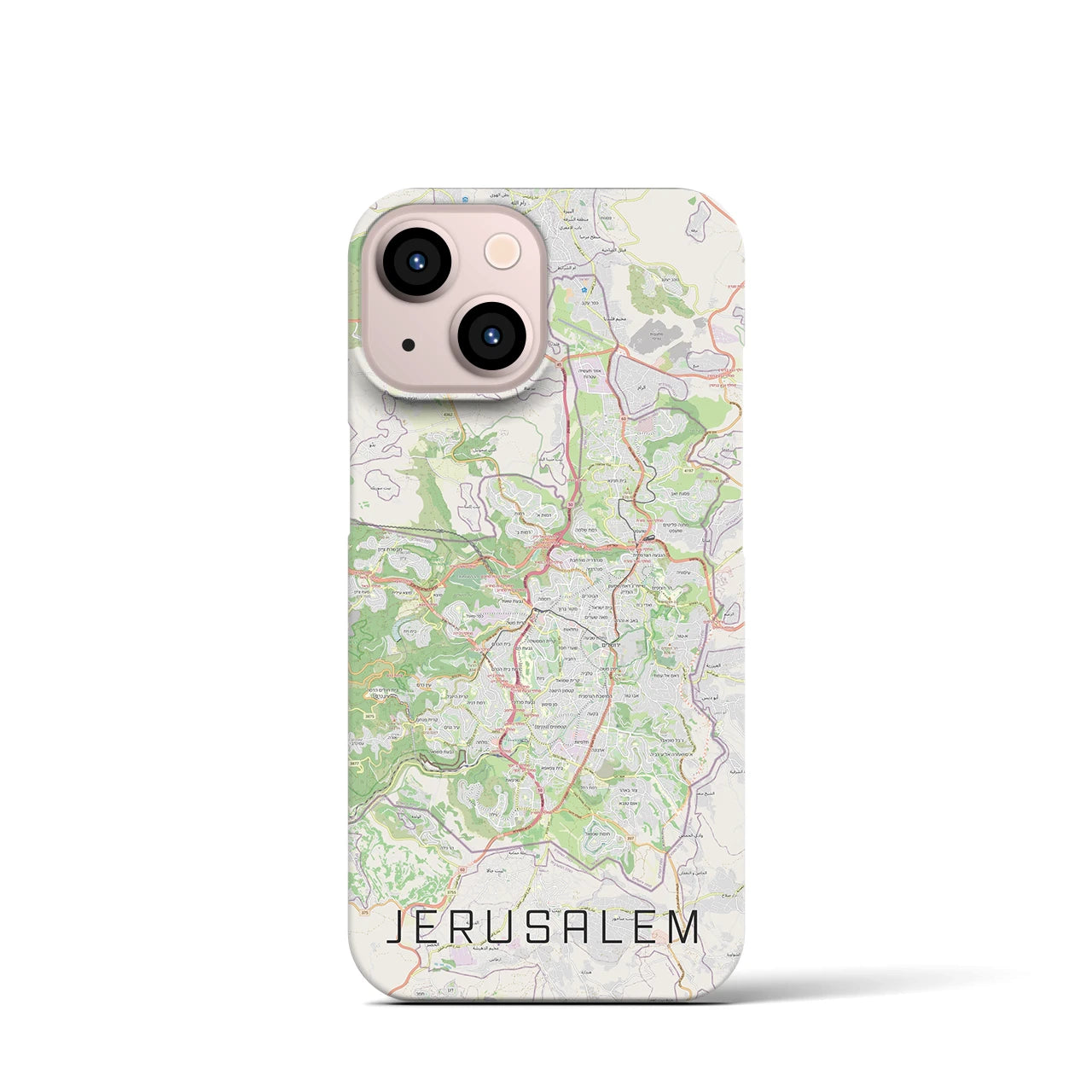 【エルサレム（イスラエル）】地図柄iPhoneケース（バックカバータイプ）