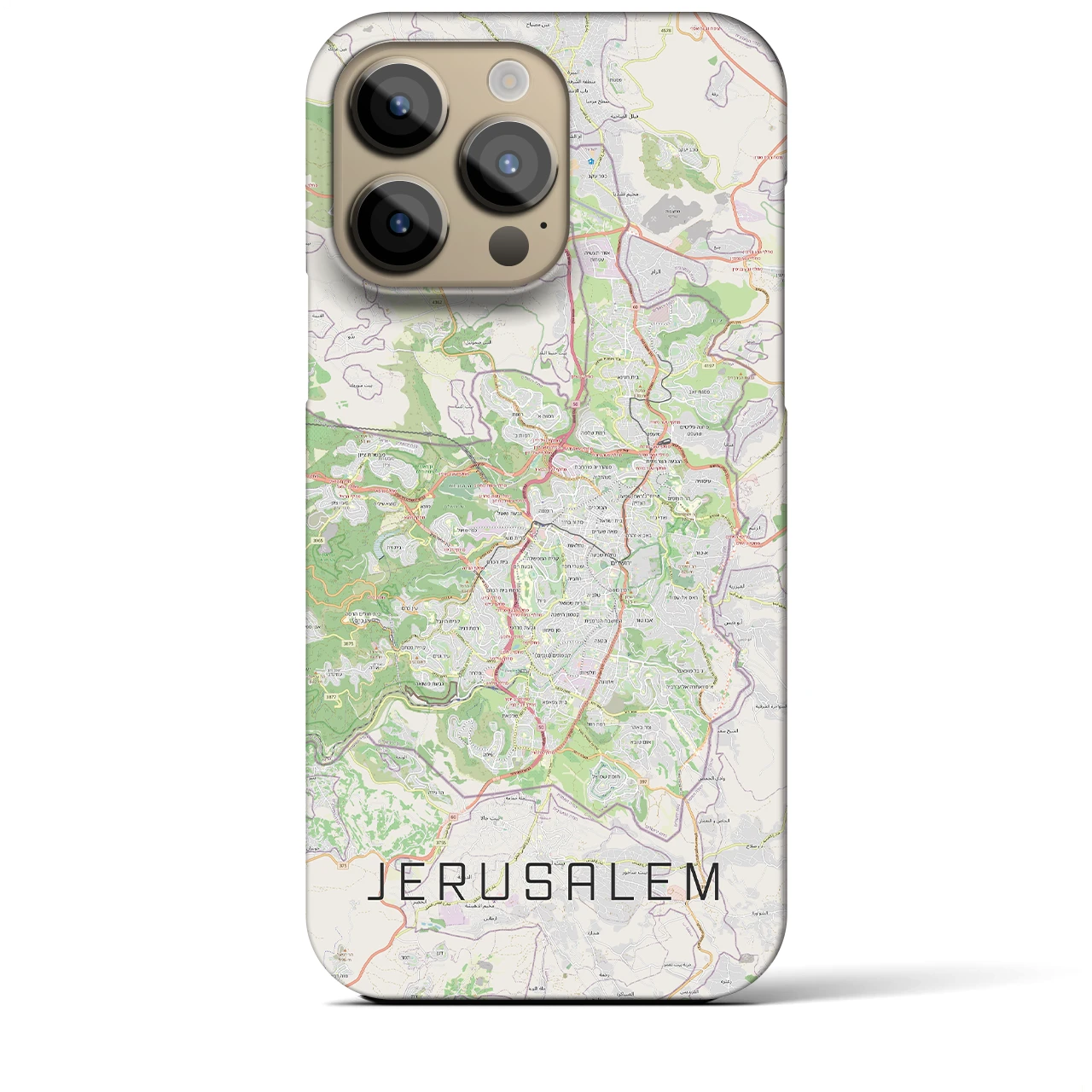 【エルサレム（イスラエル）】地図柄iPhoneケース（バックカバータイプ）