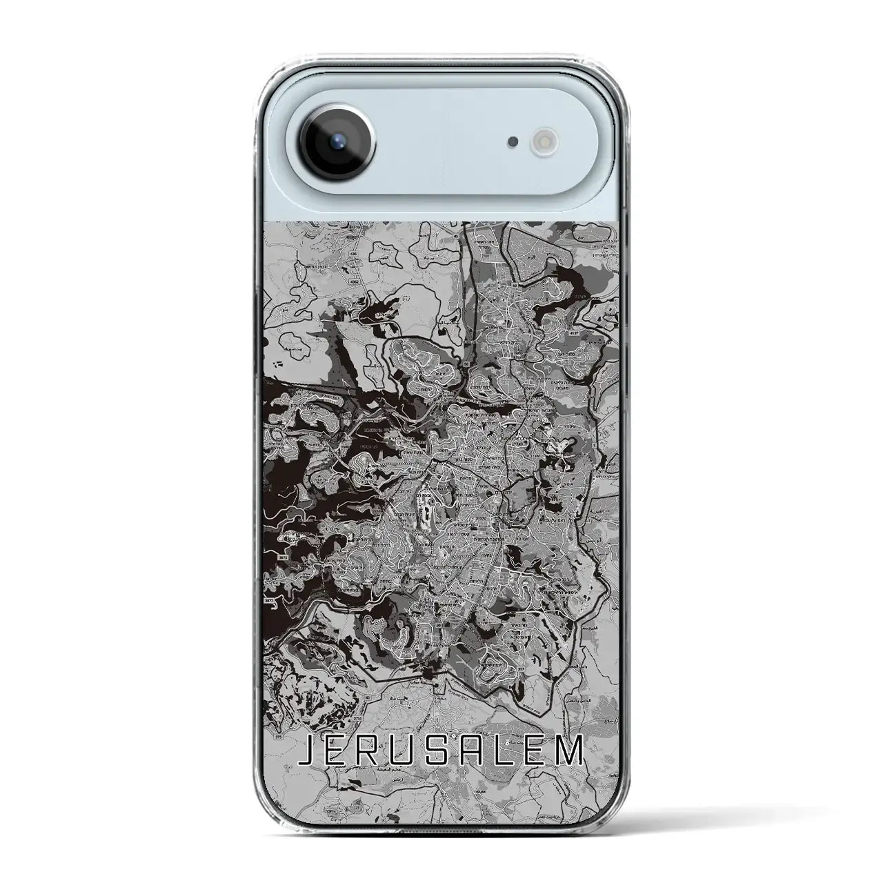 【エルサレム（イスラエル）】地図柄iPhoneケース（クリアタイプ）