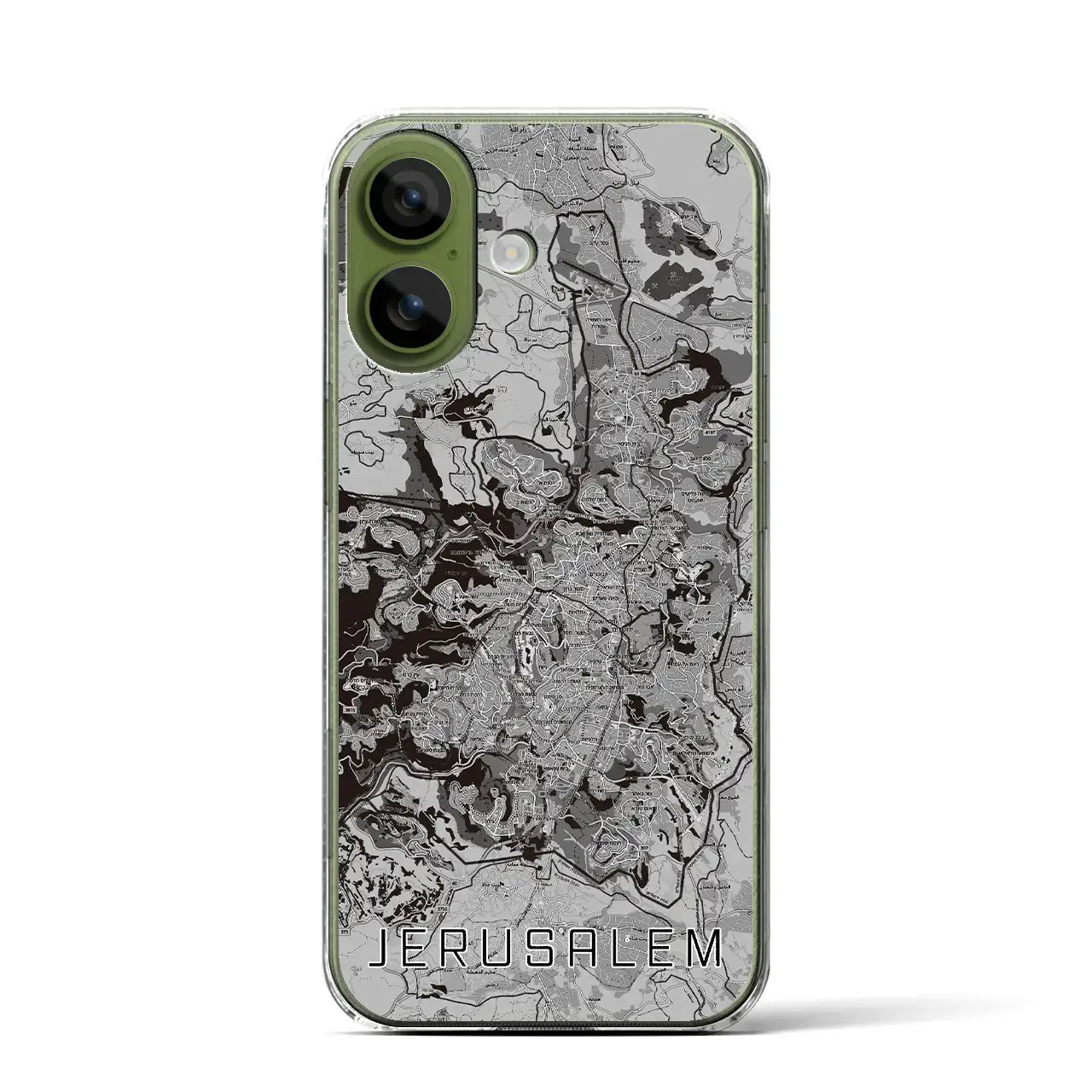 【エルサレム（イスラエル）】地図柄iPhoneケース（クリアタイプ）