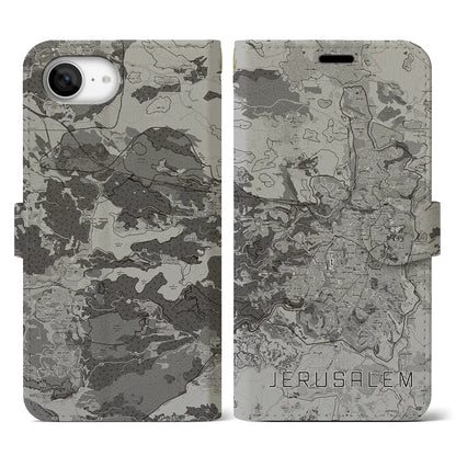【エルサレム（イスラエル）】地図柄iPhoneケース（手帳タイプ）
