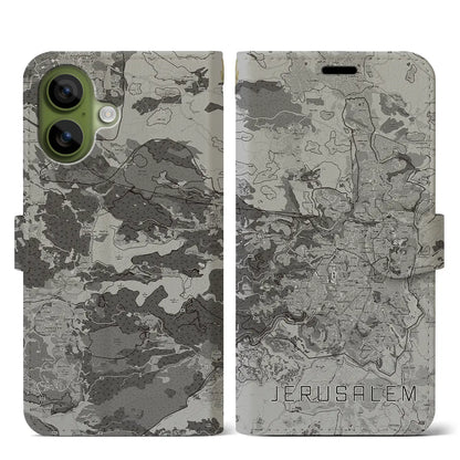 【エルサレム（イスラエル）】地図柄iPhoneケース（手帳タイプ）