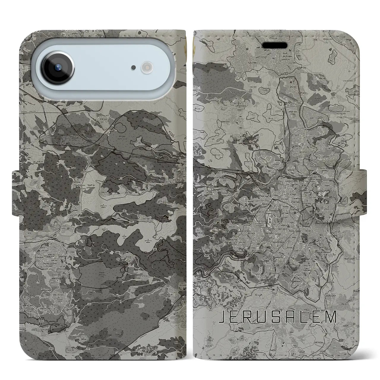 【エルサレム（イスラエル）】地図柄iPhoneケース（手帳タイプ）