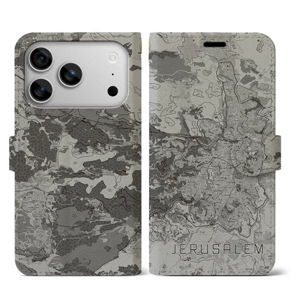 【エルサレム（イスラエル）】地図柄iPhoneケース（手帳タイプ）