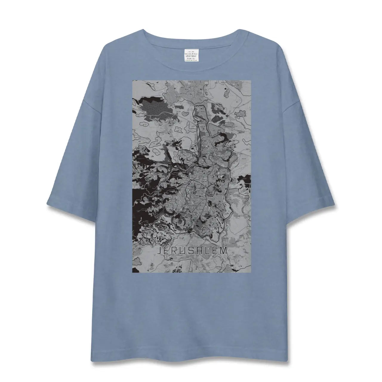 【エルサレム（イスラエル）】地図柄ビッグシルエットTシャツ