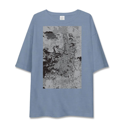 【エルサレム（イスラエル）】地図柄ビッグシルエットTシャツ