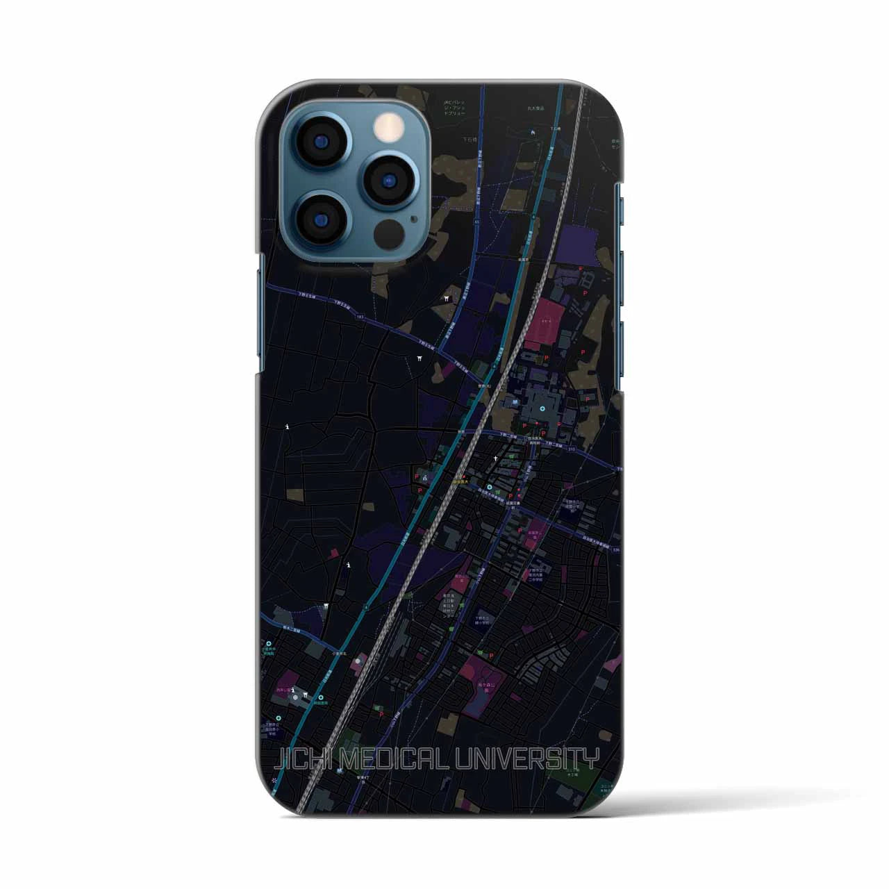 【自治医大（栃木県）】地図柄iPhoneケース（バックカバータイプ）