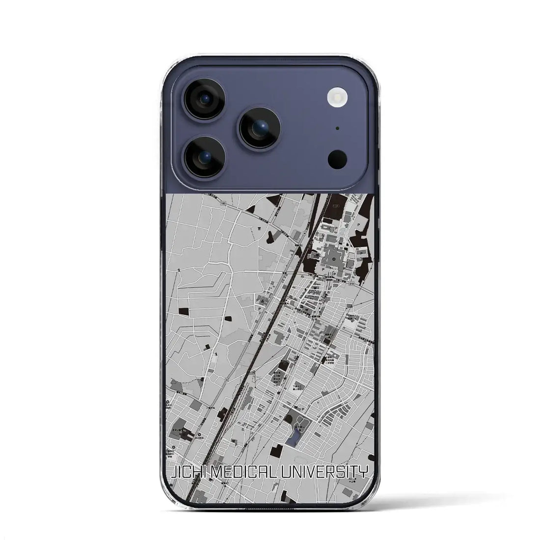 【自治医大（栃木県）】地図柄iPhoneケース（クリアタイプ）