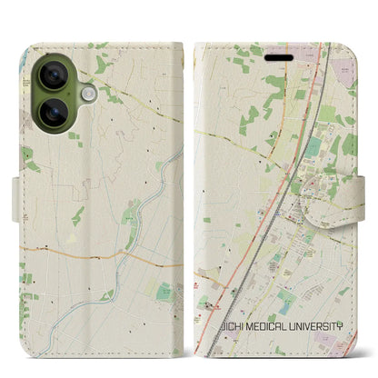 【自治医大（栃木県）】地図柄iPhoneケース（手帳タイプ）