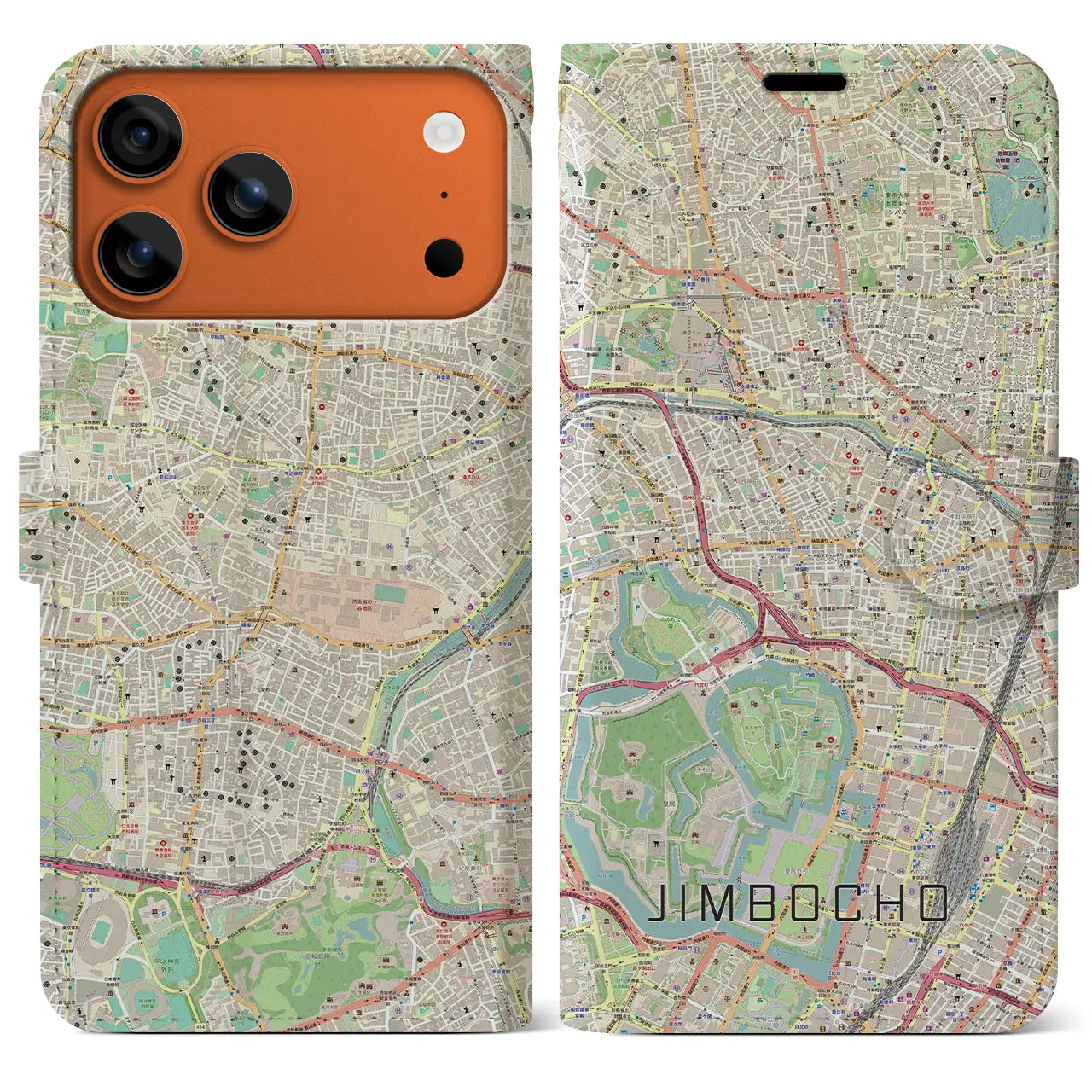 【神保町（東京都）】地図柄iPhoneケース（手帳タイプ）