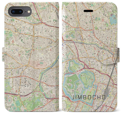 【神保町（東京都）】地図柄iPhoneケース（手帳タイプ）ナチュラル・iPhone 8Plus /7Plus / 6sPlus / 6Plus 用