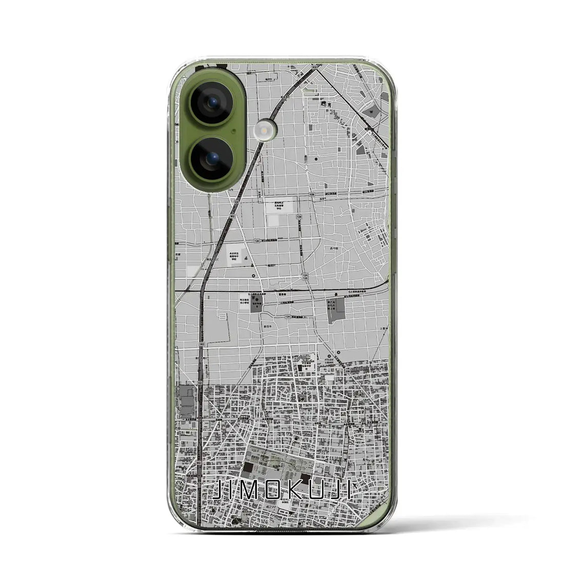 【甚目寺（愛知県）】地図柄iPhoneケース（クリアタイプ）モノトーン・iPhone 17 Pro Max 用