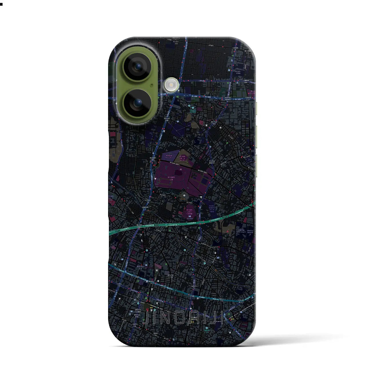 【深大寺（東京都）】地図柄iPhoneケース（バックカバータイプ）