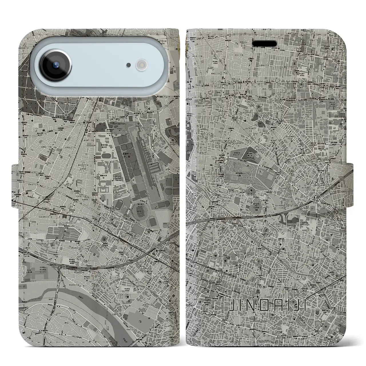 【深大寺（東京都）】地図柄iPhoneケース（手帳タイプ）