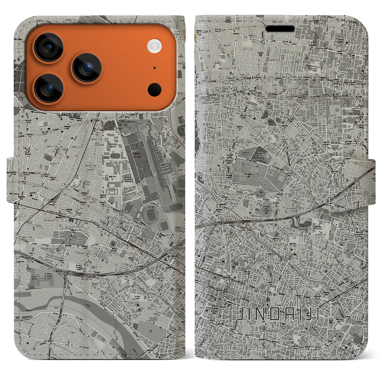 【深大寺（東京都）】地図柄iPhoneケース（手帳タイプ）