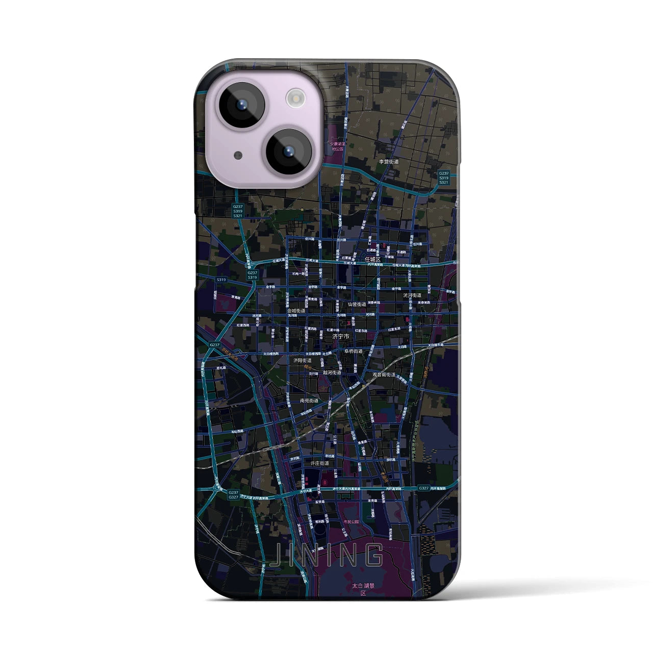 【済寧（中華人民共和国）】地図柄iPhoneケース（バックカバータイプ）