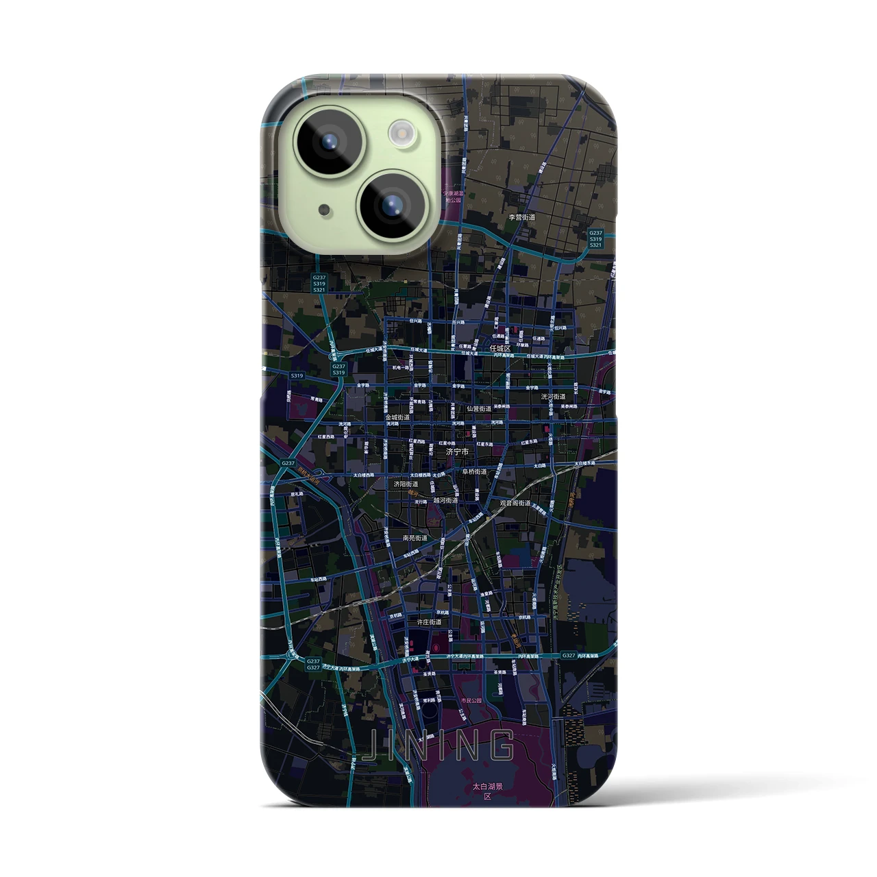【済寧（中華人民共和国）】地図柄iPhoneケース（バックカバータイプ）