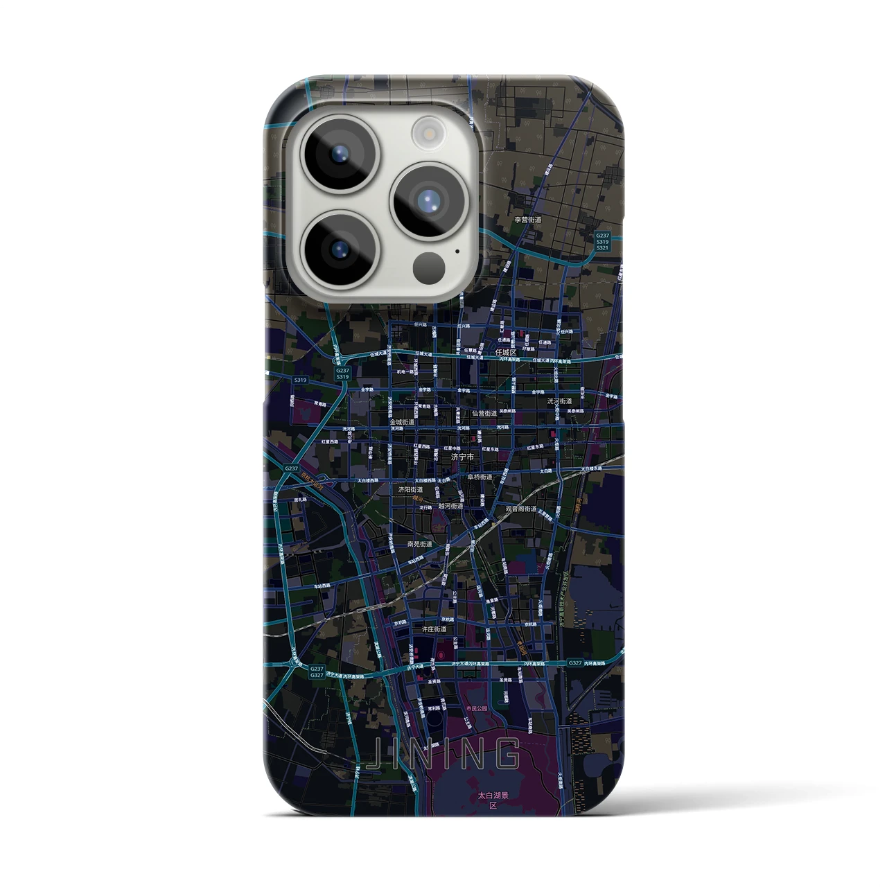 【済寧（中華人民共和国）】地図柄iPhoneケース（バックカバータイプ）