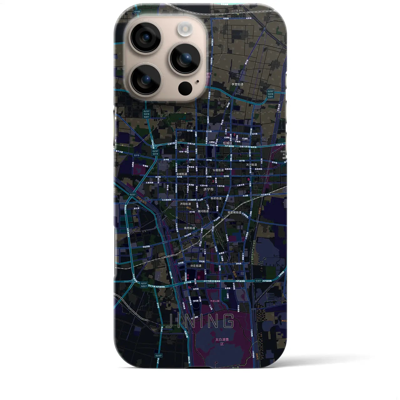 【済寧（中華人民共和国）】地図柄iPhoneケース（バックカバータイプ）