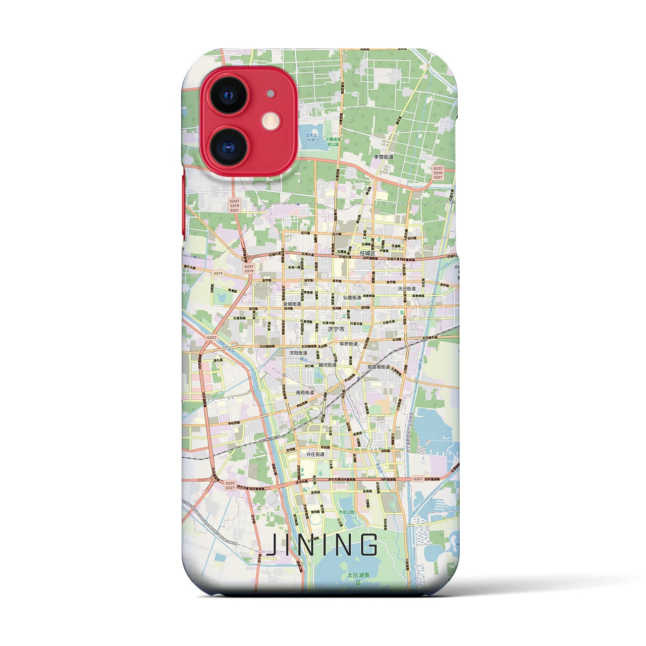 【済寧（中華人民共和国）】地図柄iPhoneケース（バックカバータイプ）