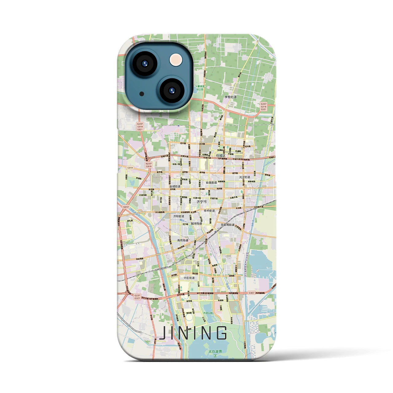 【済寧（中華人民共和国）】地図柄iPhoneケース（バックカバータイプ）