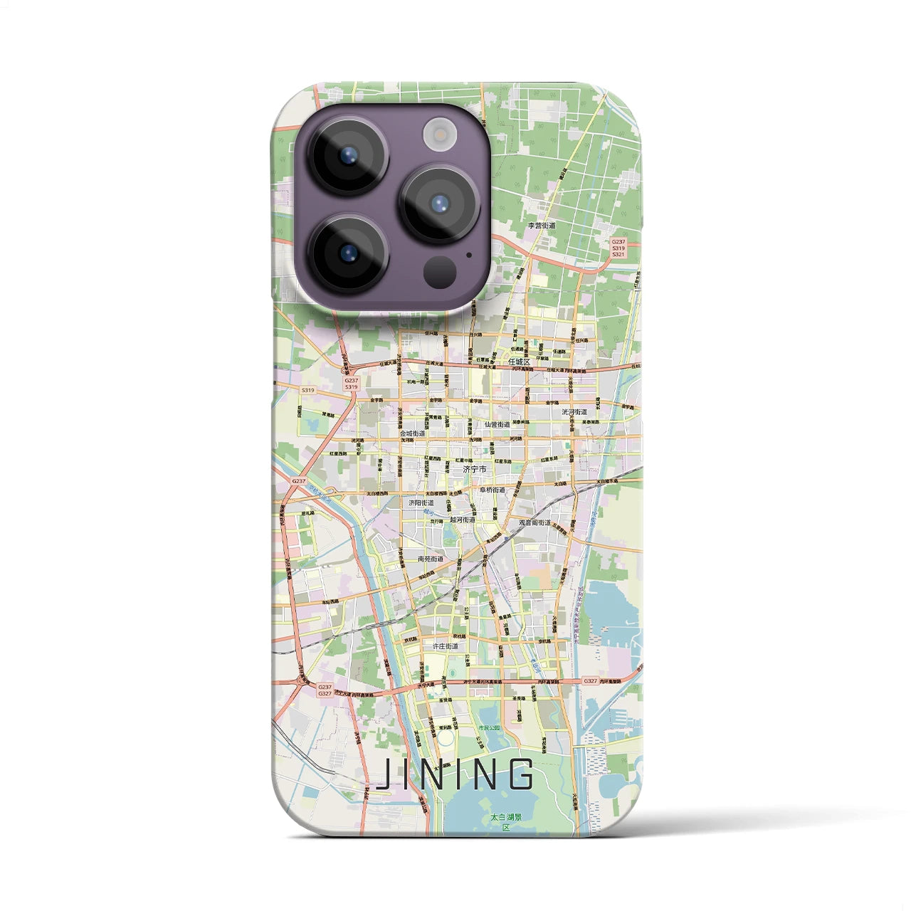 【済寧（中華人民共和国）】地図柄iPhoneケース（バックカバータイプ）
