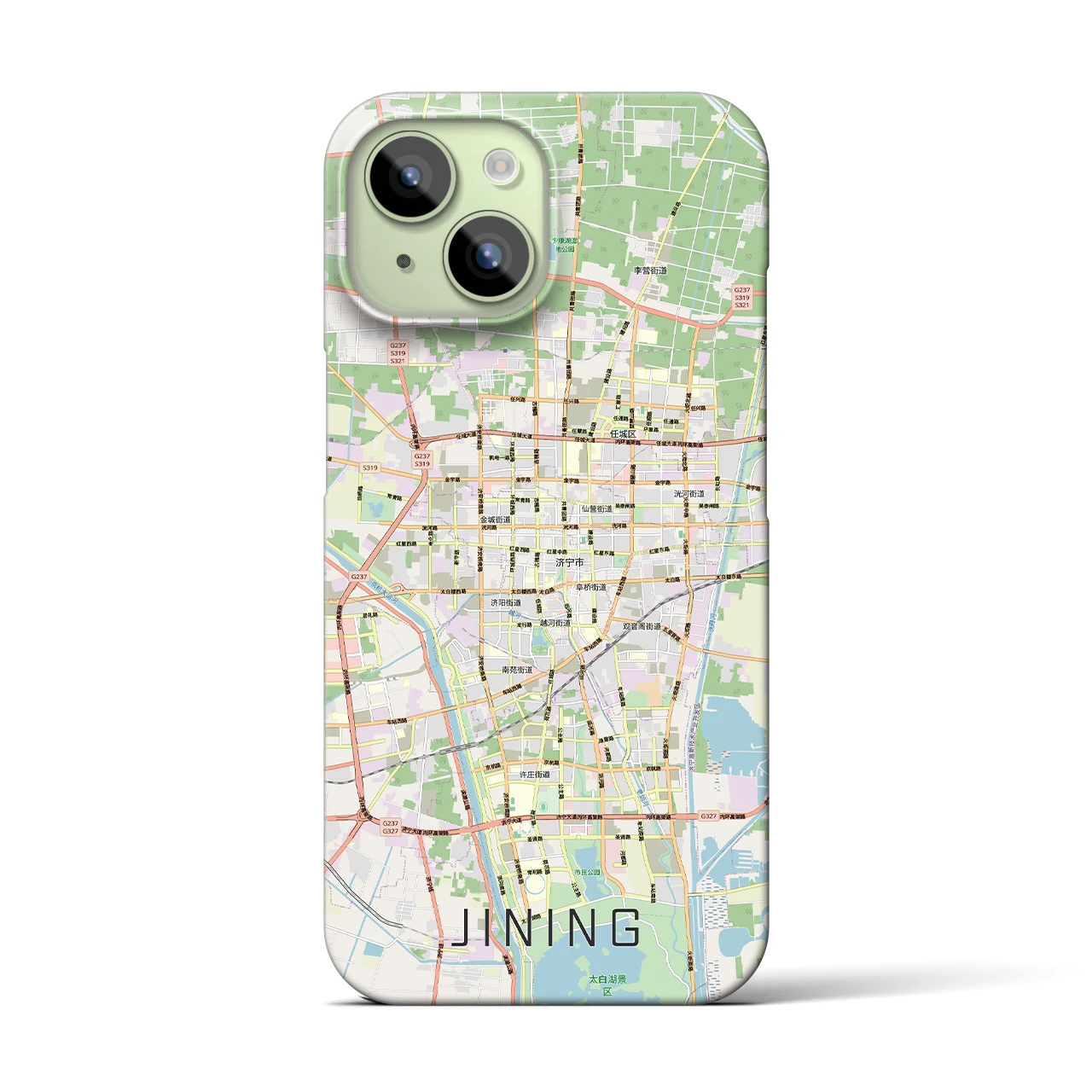 【済寧（中華人民共和国）】地図柄iPhoneケース（バックカバータイプ）