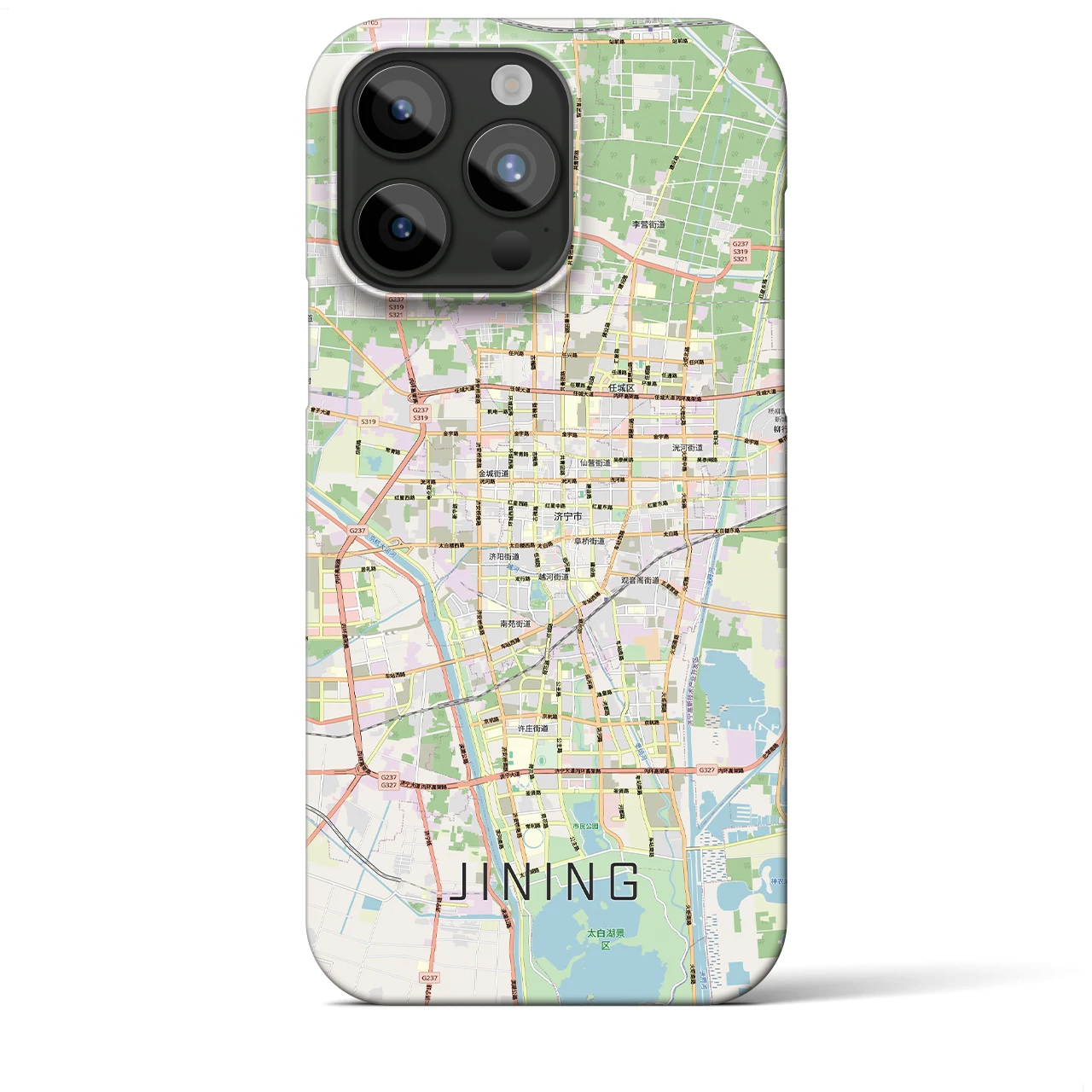 【済寧（中華人民共和国）】地図柄iPhoneケース（バックカバータイプ）