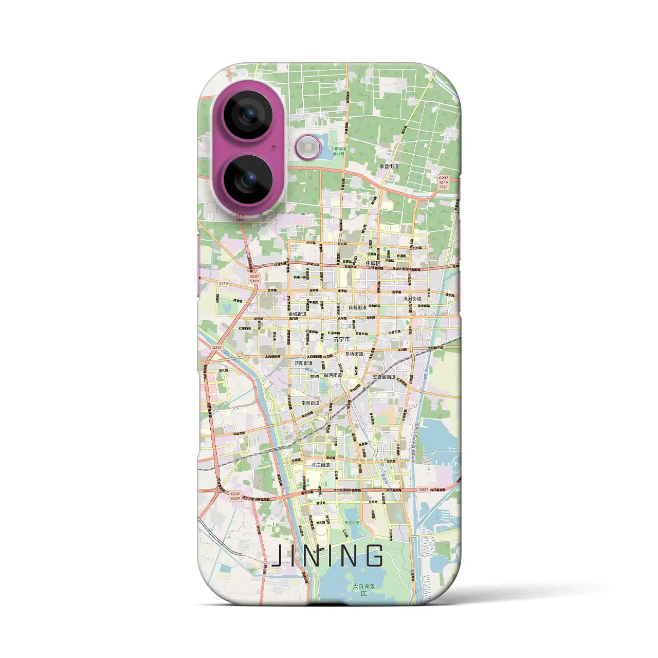 【済寧（中華人民共和国）】地図柄iPhoneケース（バックカバータイプ）