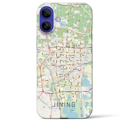 【済寧（中華人民共和国）】地図柄iPhoneケース（バックカバータイプ）ブラック・iPhone 16 Pro Max 用