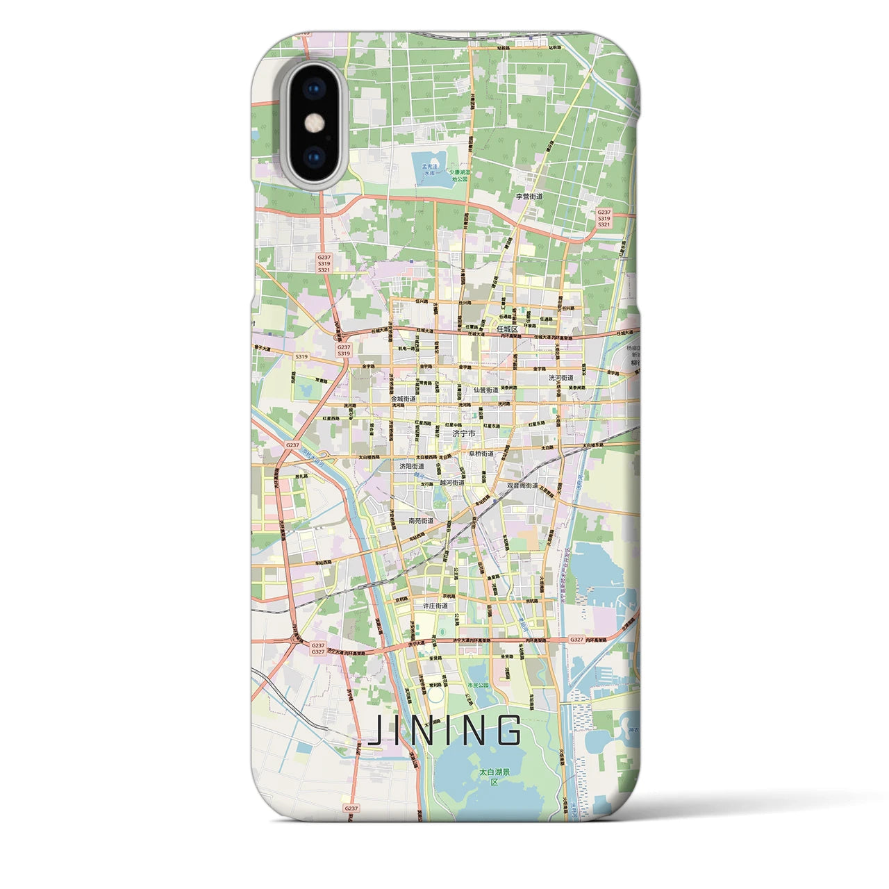 【済寧（中華人民共和国）】地図柄iPhoneケース（バックカバータイプ）