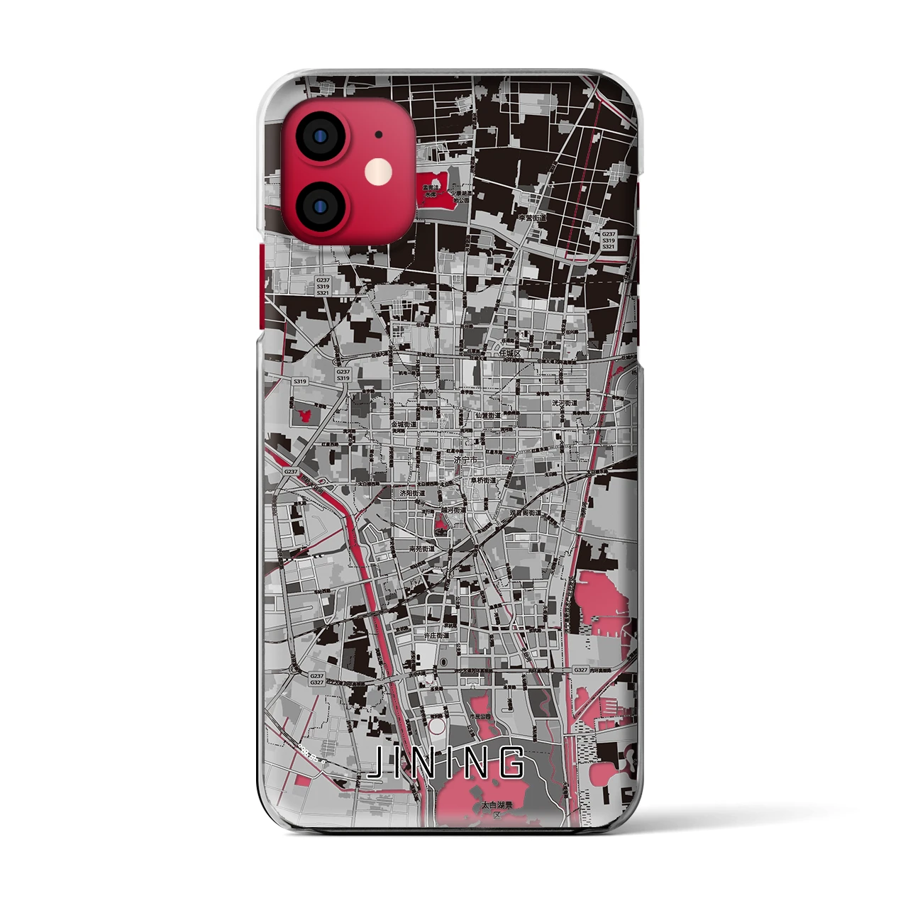 【済寧（中華人民共和国）】地図柄iPhoneケース（クリアタイプ）