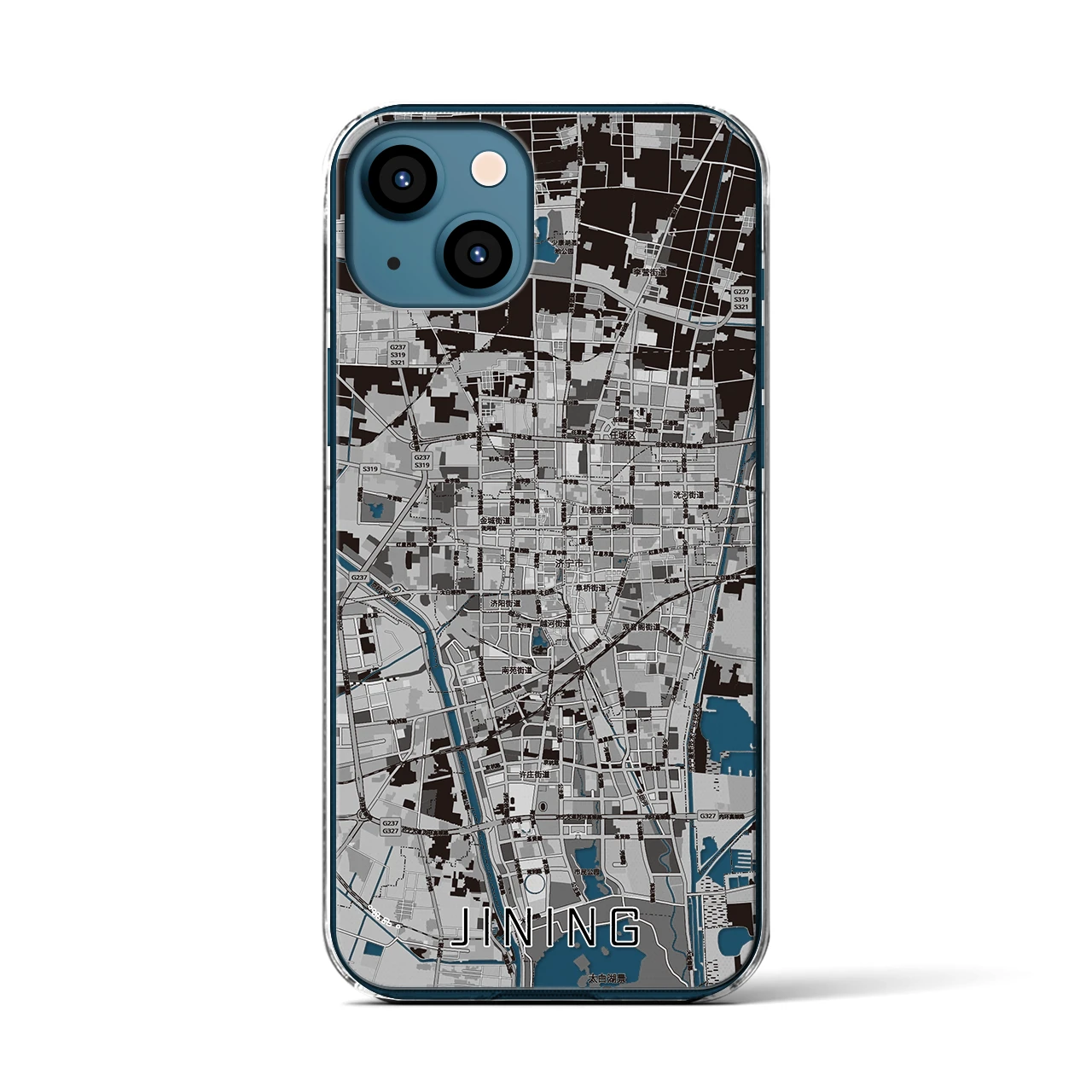 【済寧（中華人民共和国）】地図柄iPhoneケース（クリアタイプ）