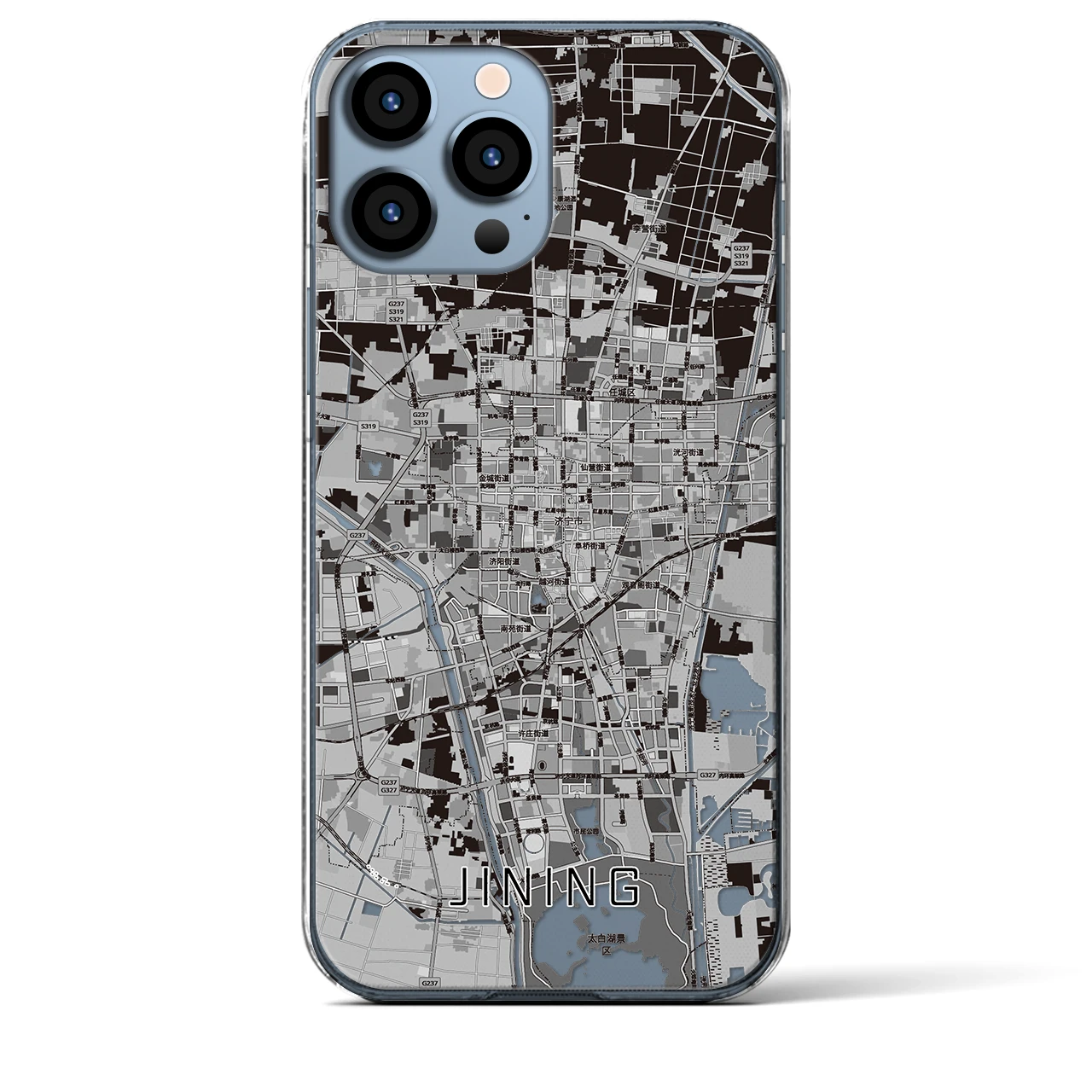 【済寧（中華人民共和国）】地図柄iPhoneケース（クリアタイプ）