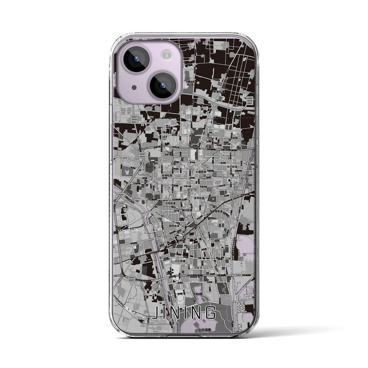 【済寧（中華人民共和国）】地図柄iPhoneケース（クリアタイプ）