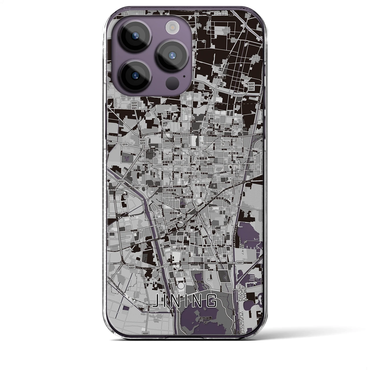 【済寧（中華人民共和国）】地図柄iPhoneケース（クリアタイプ）