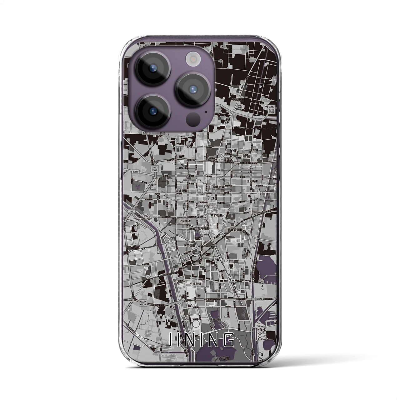 【済寧（中華人民共和国）】地図柄iPhoneケース（クリアタイプ）