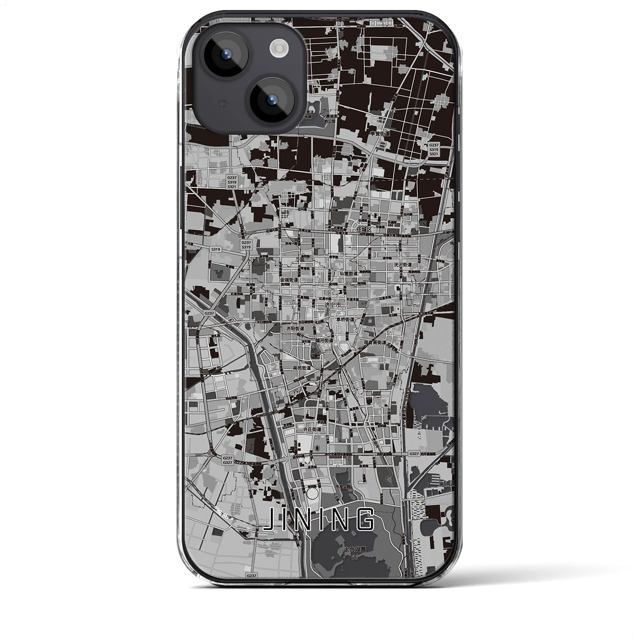 【済寧（中華人民共和国）】地図柄iPhoneケース（クリアタイプ）