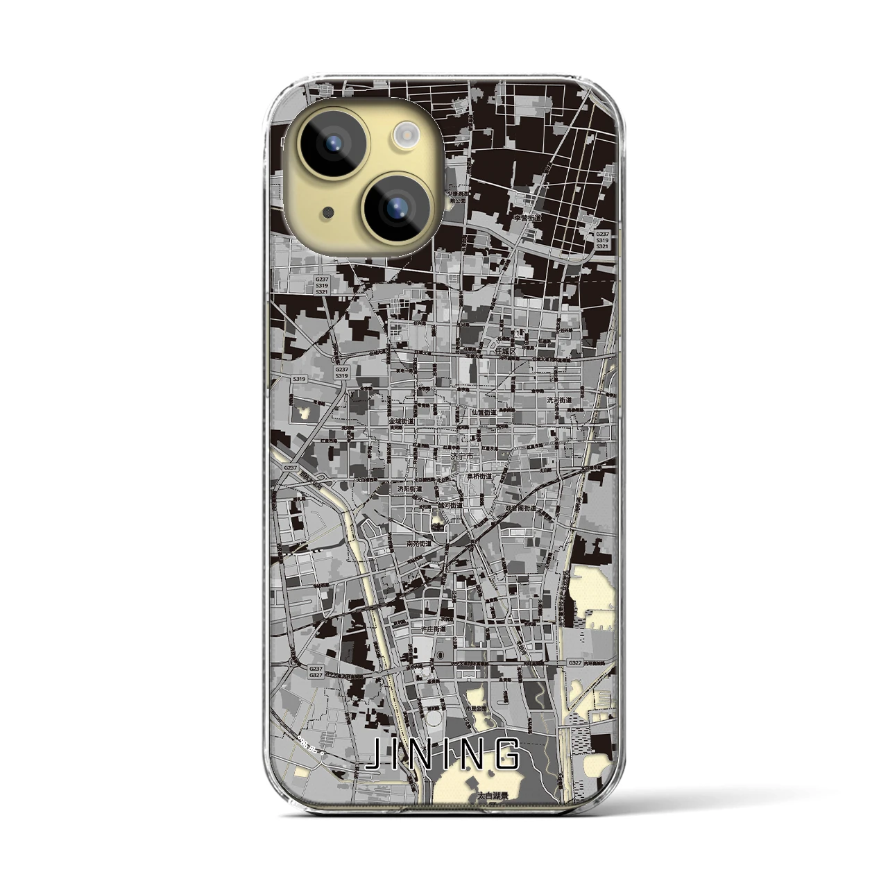 【済寧（中華人民共和国）】地図柄iPhoneケース（クリアタイプ）