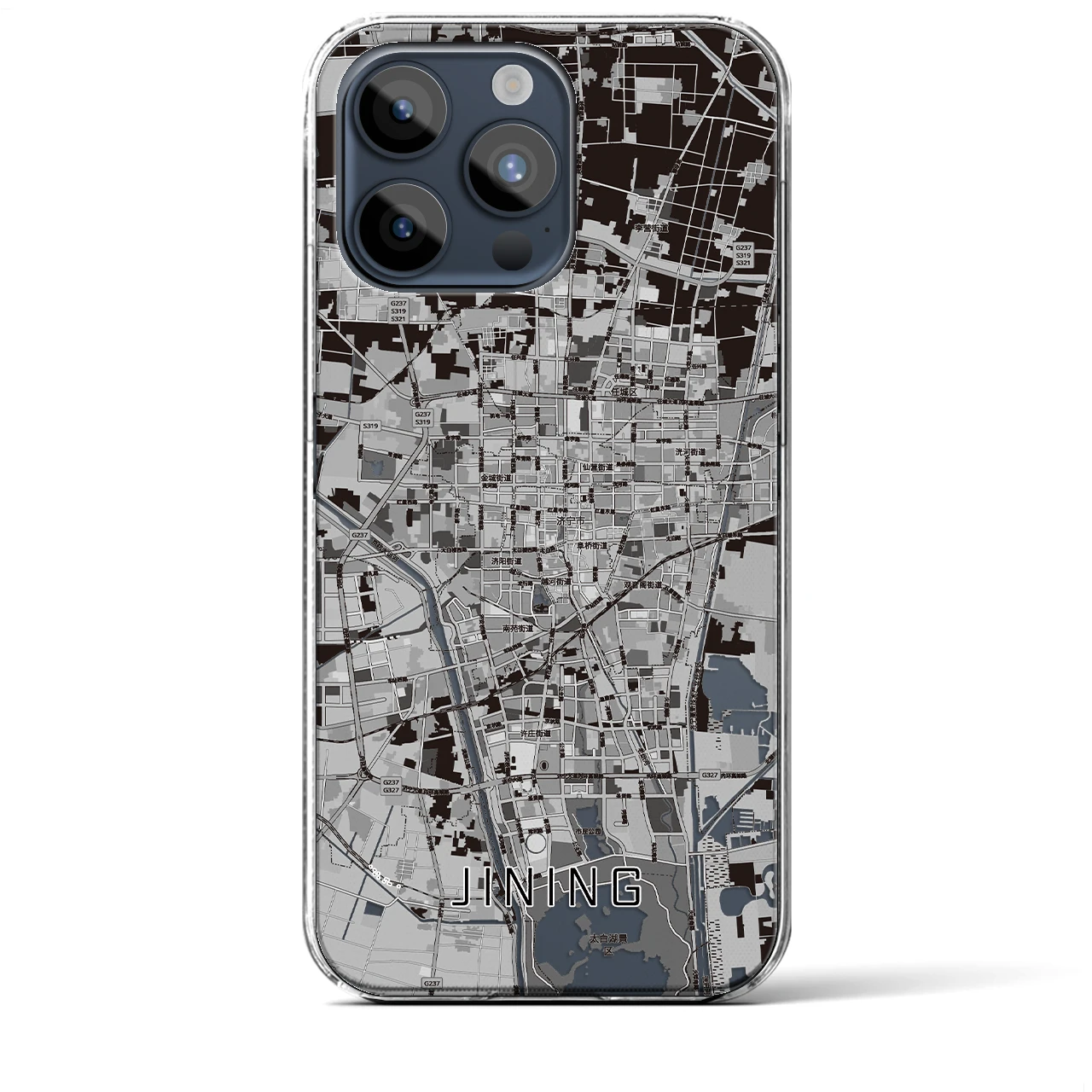 【済寧（中華人民共和国）】地図柄iPhoneケース（クリアタイプ）