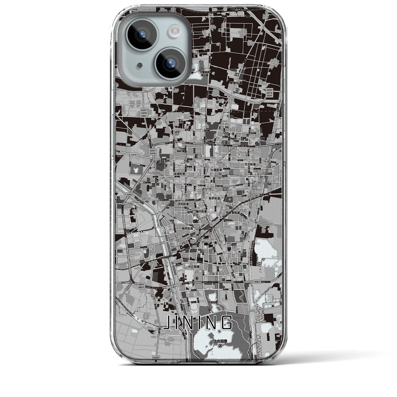 【済寧（中華人民共和国）】地図柄iPhoneケース（クリアタイプ）
